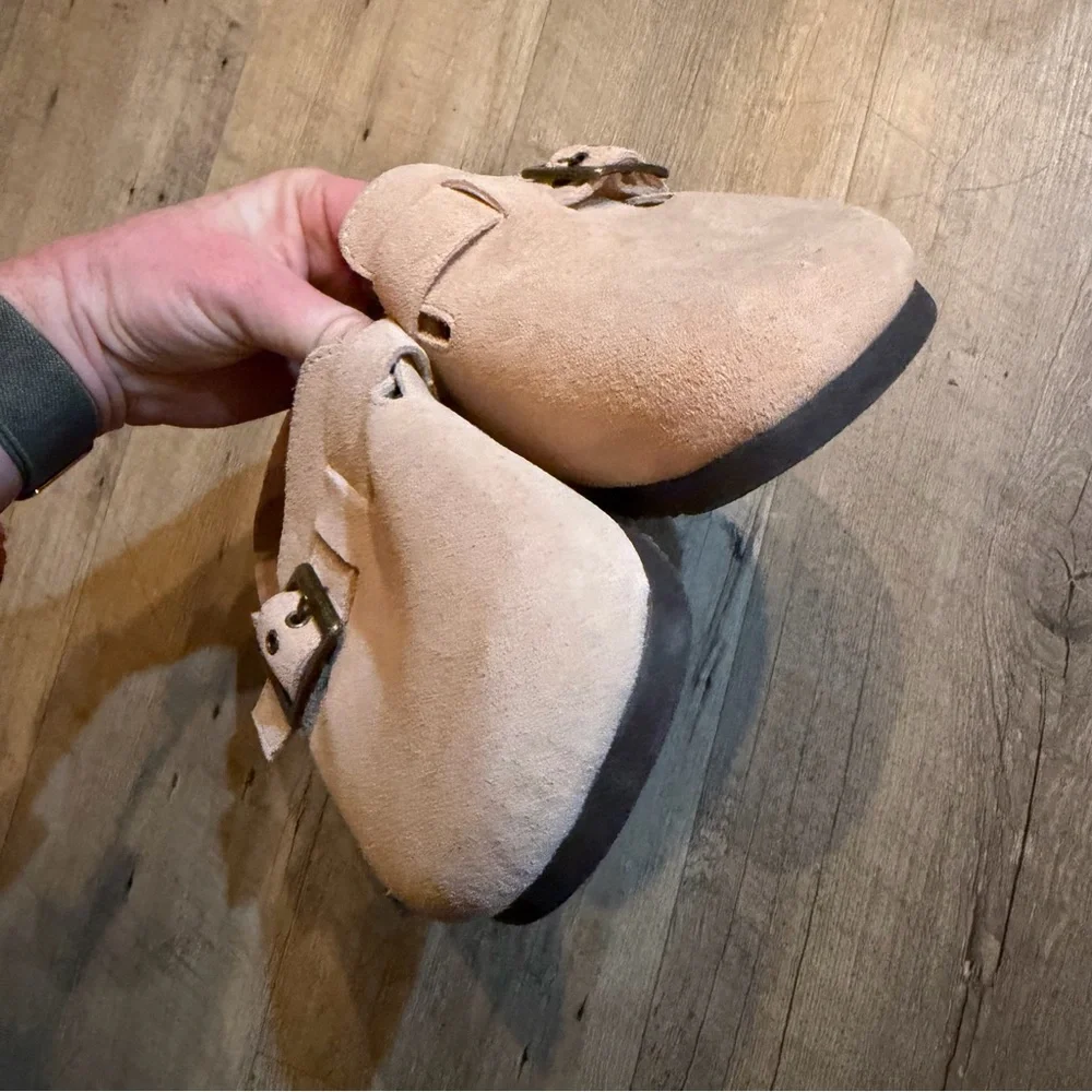 New Staheekum Crescent Slip On Buckle Clogs | Tan - Picture 5 of 9